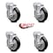 Service Caster 5 Inch Black Polyurethane Wheel Swivel Bolt Hole Caster Set with Brake SCC SCC-BH20S514-PPUB-BLK-TLB-4 - alternate 4